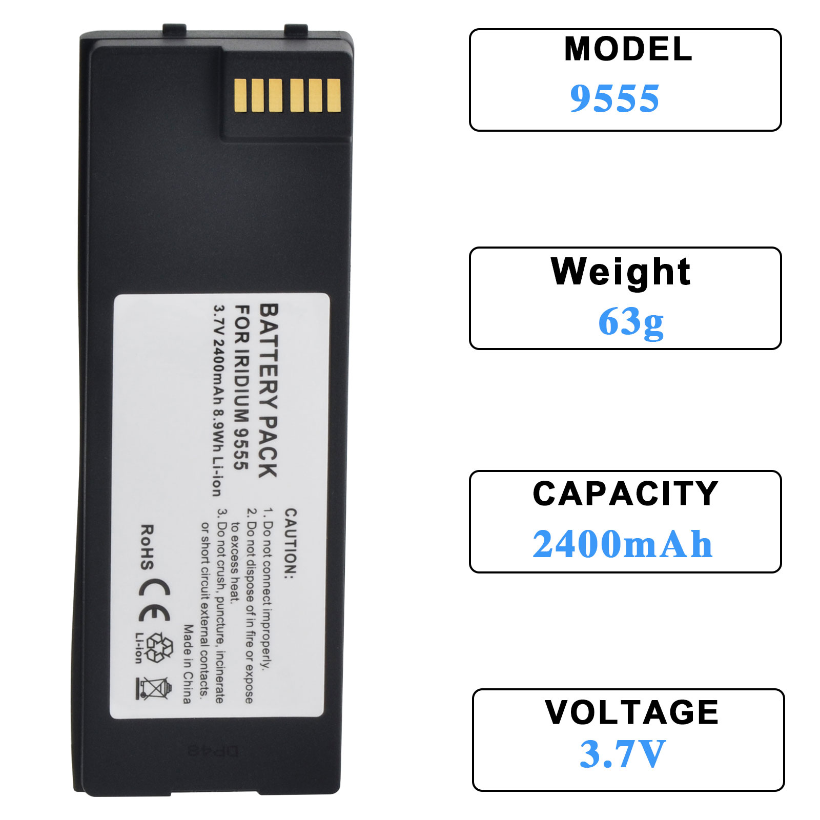 Phone Battery Replacement - BAT2081 Satellite Phone Battery, 2400mAh Replacement